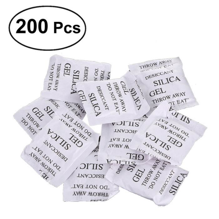 200 packs 2g déshydratant de silice absorbant d'humidité non toxique ABSORBEUR D'HUMIDITE