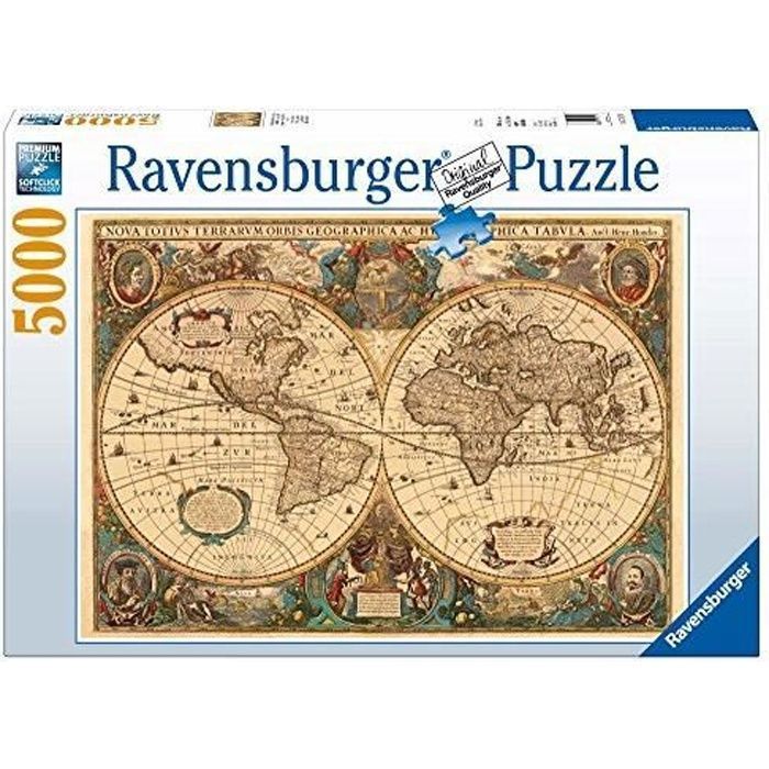 Puzzle Ravensburger - Mappemonde antique - 5000 pièces - Thème fantastique