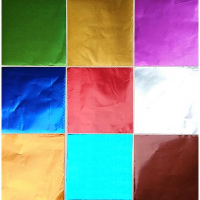 Papier Aluminium Doré 12x12 Cm - Lot De 100 Feuilles Pour Emballage Bonbons Et Chocolats DIY