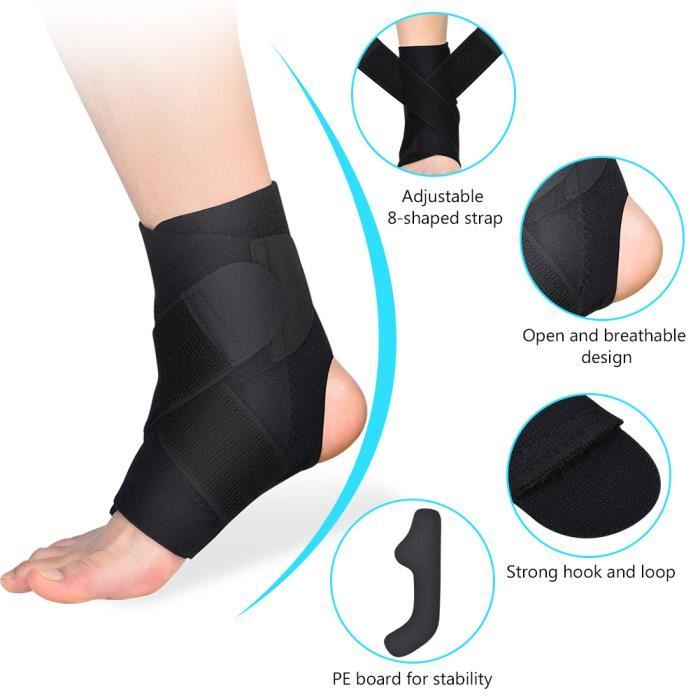 Attelle de soutien de cheville souple et confortable à 90 degrés