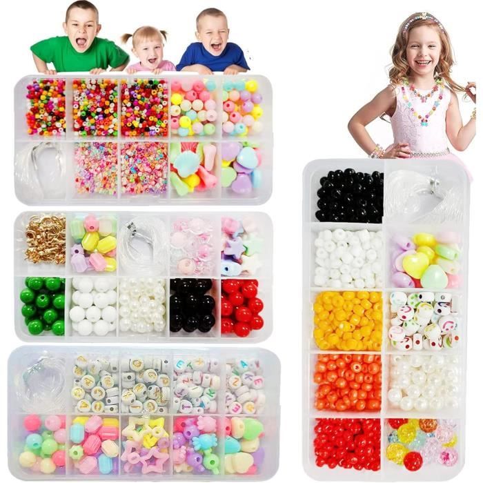 Kits De Bijoux Bricolage Perles Pour Enfants,24 Types DIY Perles Set