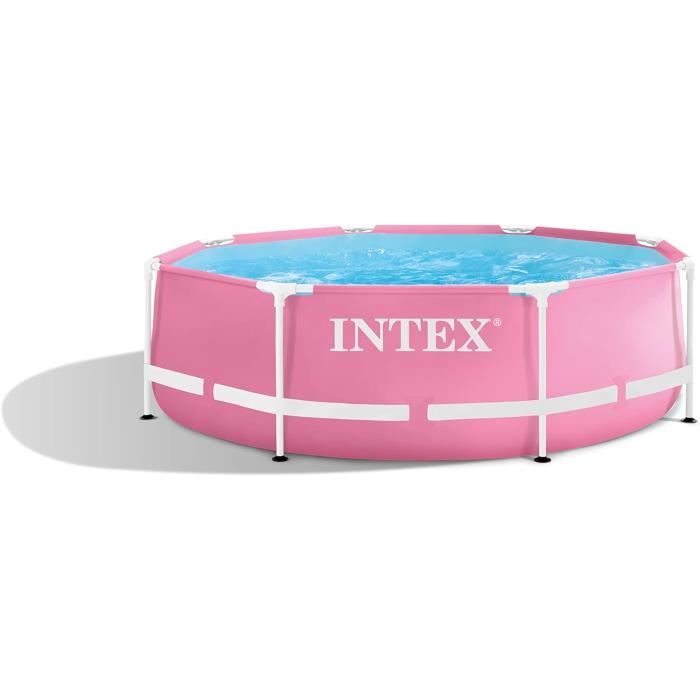 Intex 2,44 m x 76 cm Pink Metal Frame Pool, Dimensions de la Configuration : 2,44 m x 76 cm (28290NP