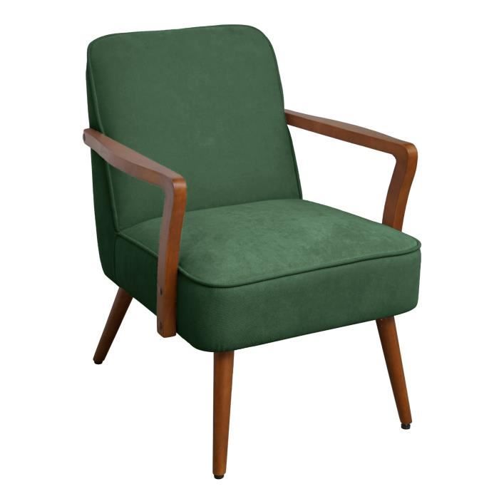 svita tuva fauteuil lounge chaise d'accent vintage salon chambre vert foncé