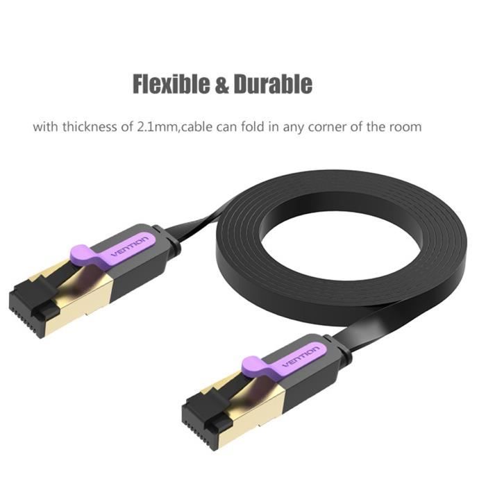 Câble Réseau Ethernet FOXCONN E204149 - STP 24AWG - RJ45 - 2,44 Mètres (8 Pieds) - Neuf