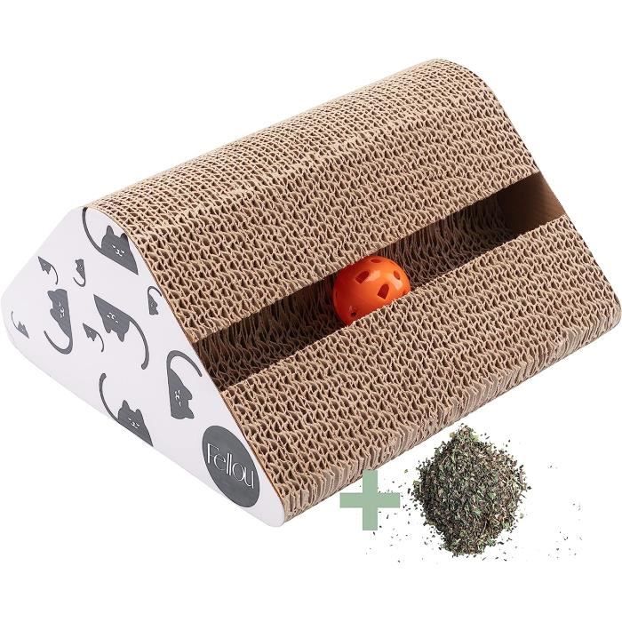 Griffoir Pour Chats En Carton Avec HerbeAuxChats Antidérapant Jouet Chat Avec Balle Qui