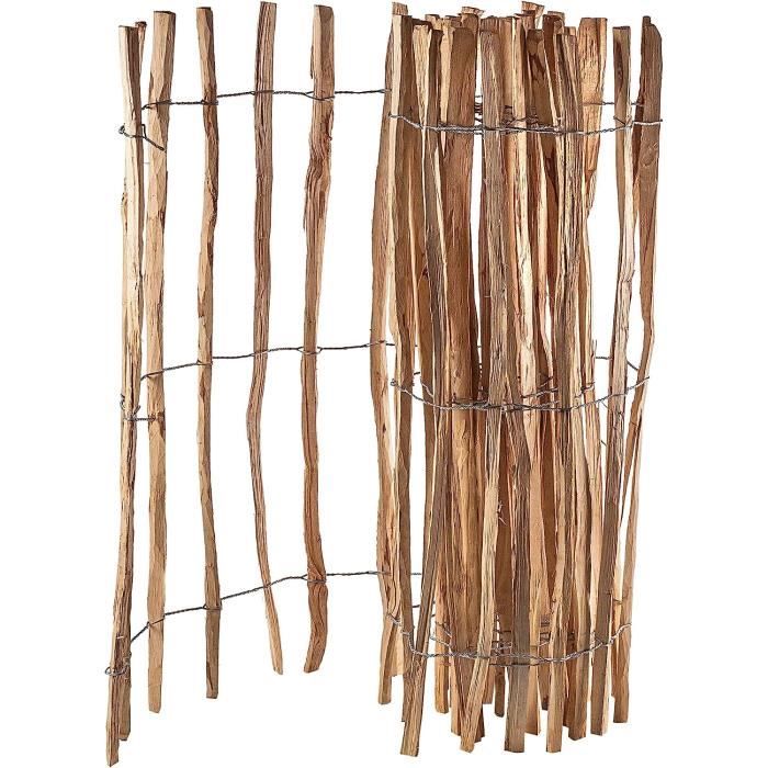 Portillon En Noisette Pour Clôture - Hauteur 60 Cm, écartement Lamelles 3-4 Cm, Avec Ferrures Noires - 6