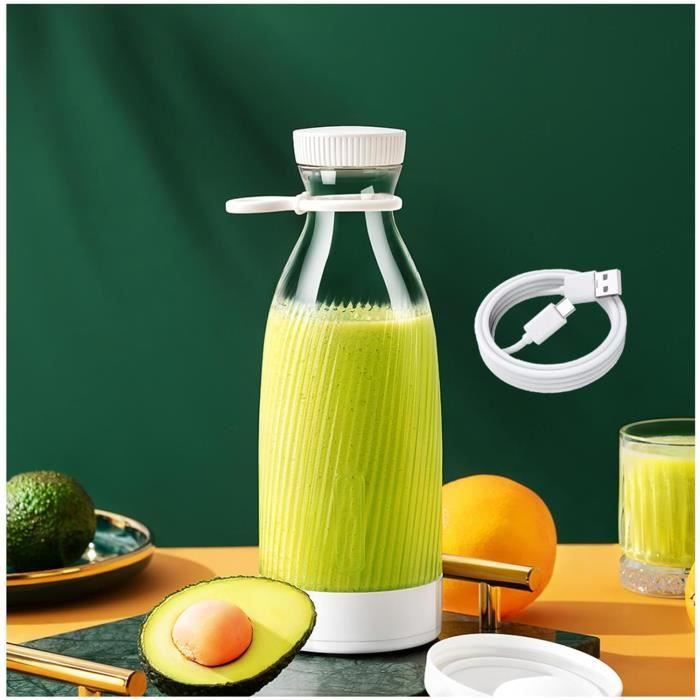 Mini Blender Smoothie, 500 Ml, Conception À 6 Lames Mixeur, Recharge