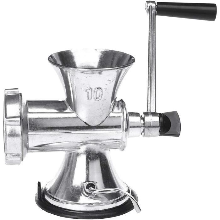 Hachoir à Viande Manuel En Fonte Vintage Kadax - 6 Tailles Avec Pince Table, Broyeur Galvanisé (Taille 10)