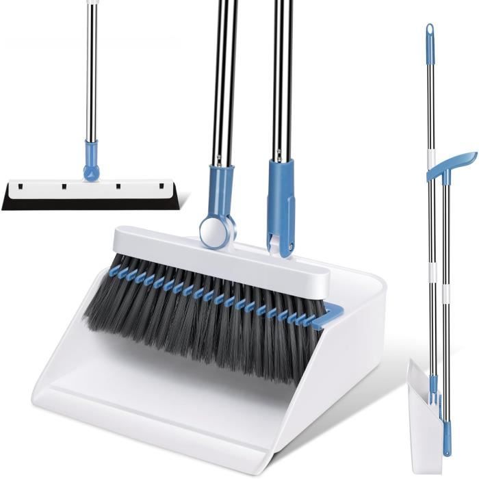 Ensemble Balai Et Pelle à Poussière Avec Long Manche - PP Et Acier Inoxydable - Pour Maison, Cuisine, Bureau - 2