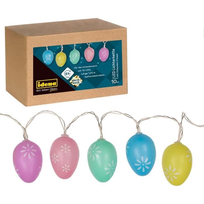 A.bigwhale Guirlande Lumineuse Pâques 10 LED Oeufs De Pâques - Décoration Intérieur Extérieur