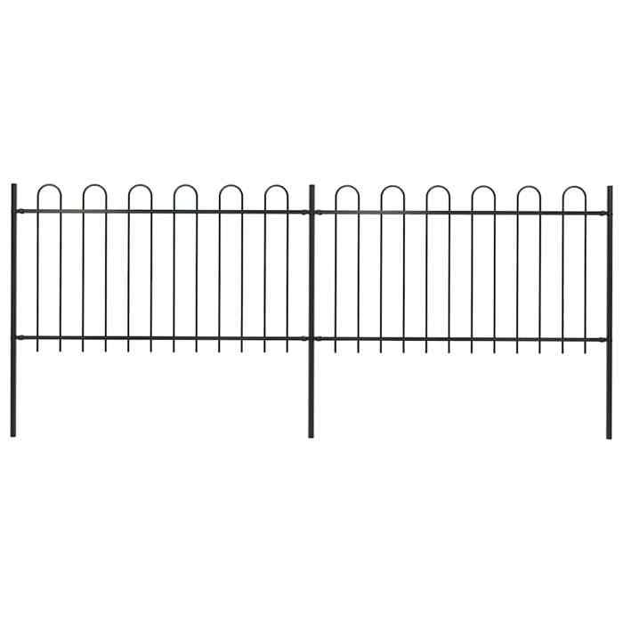 Clôture de jardin en acier enduit de avec dessus en cerceau VIDAXL 3 4 x 1