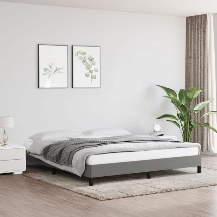 vidaXL Cadre de lit sans matelas gris foncé 160x200 cm tissu 346729