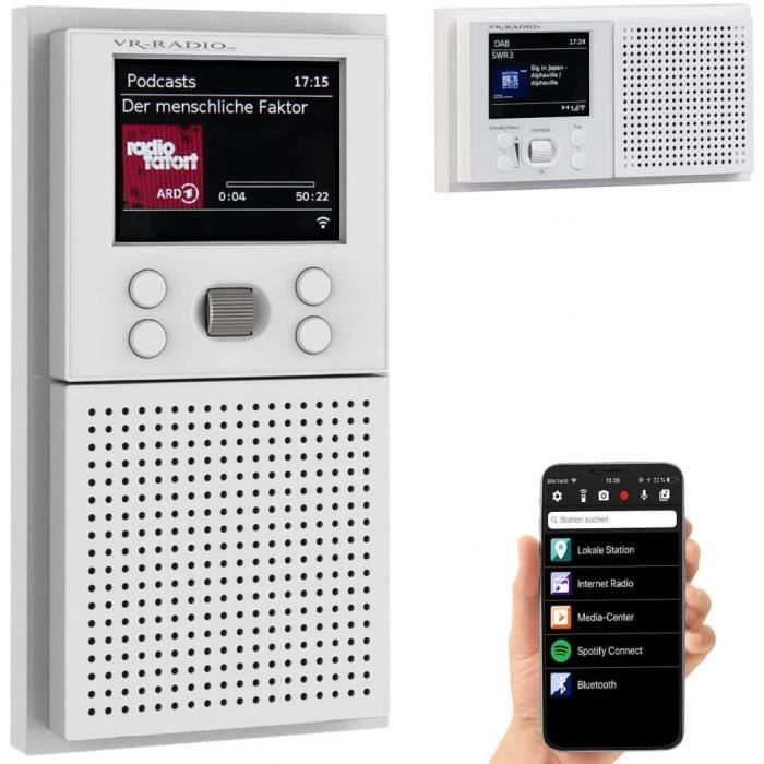 Radio VR radio encastrée radio Internet WiFi encastrée avec Bluetooth et écran couleur, DSP, appli, MP3