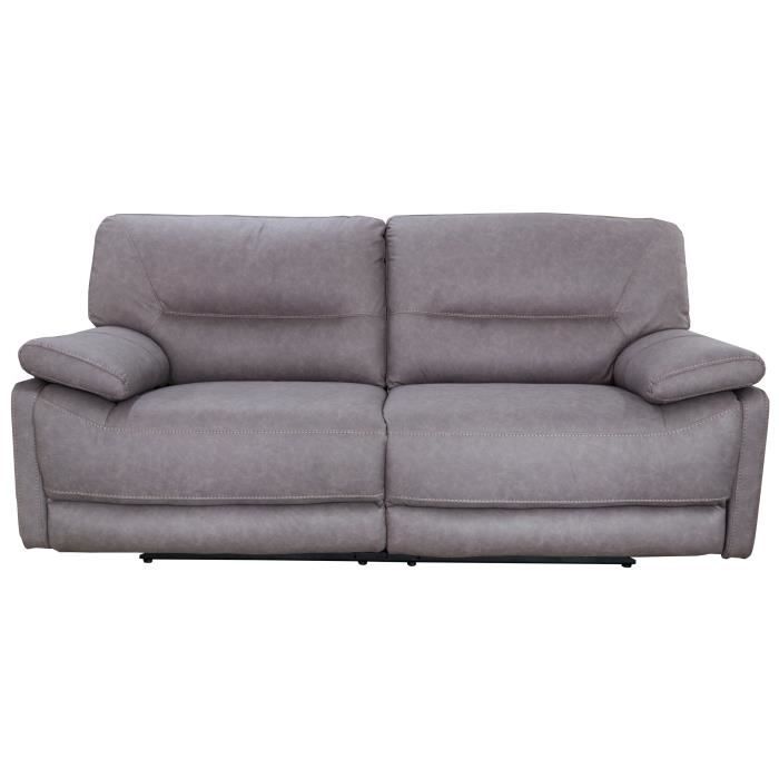 Arthus Canape De Relaxation Electrique 3 Places Tissu Taupe