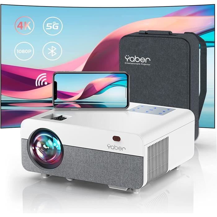 Projecteur Home Cinéma Yaber Full HD 1080p - WiFi 6, Bluetooth 5.2, Portable - Pour Films, Séries, Jeux Vidéo