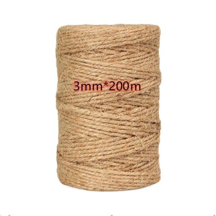 VidaXL Corde De Jute Naturelle 100m X 6mm - Ficelle Chanvre Emballage Décoration Jardinage Bricolage
