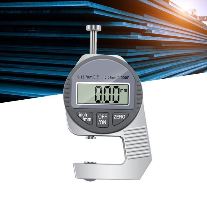 Jauge D'épaisseur Numérique Portable - Plage 0-12,7 Mm, Précision 0,01 Mm - Écran LCD - Pour Cuir, Papier, Tissu, Plastique