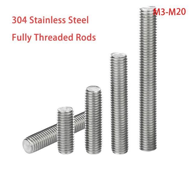 Lot De 5 Tiges Entièrement Filetées, M10 X 300 Mm, Filetage à Droite En Acier Inoxydable 304 Pour Boulons Dancragepincesetriers De Fixation De Meubles Vis A Filetage Metrique 88836790