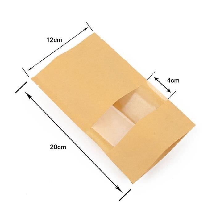 Lot De 100 Pochettes Papier Kraft Brun - Parfait Pour Emballer Bijoux Ou Cadeaux !