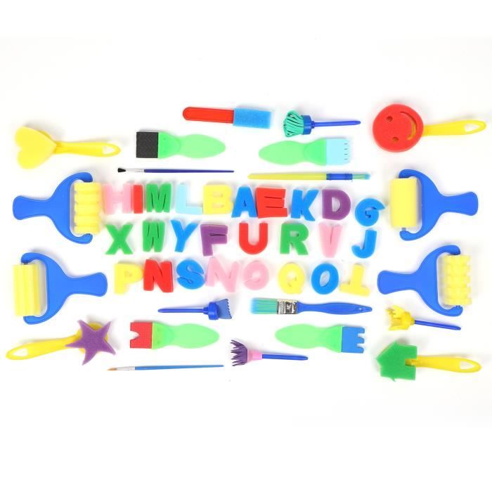 BATHVEVE 6 Pièces Pinceaux Éponge Rouleau En Mousse Pour Enfants - Fournitures Peinture Créative Bricolage