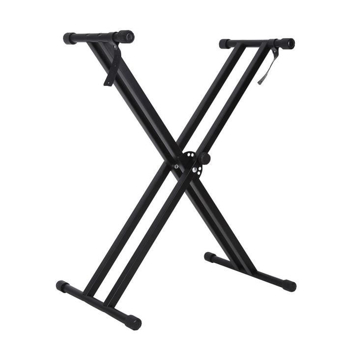 Support Clavier Renforcé En Fer Pour Piano électrique - Hauteur Réglable, Pliable - Stable, Antidérapant - Pour Scène Et Maison