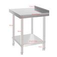 61 x 61 x 90 cm Table de travail inox Premium avec dosseret Professionnel + Nappe rectangulaire 50cm-1