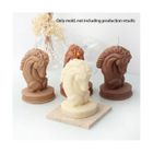 Goufride 1 Pièce Tête de Cheval Statue Bougie Moule en Silicone Buste Équitation Sculpture Art Figurine Animal Poney Bougie Moule Bougie Moule