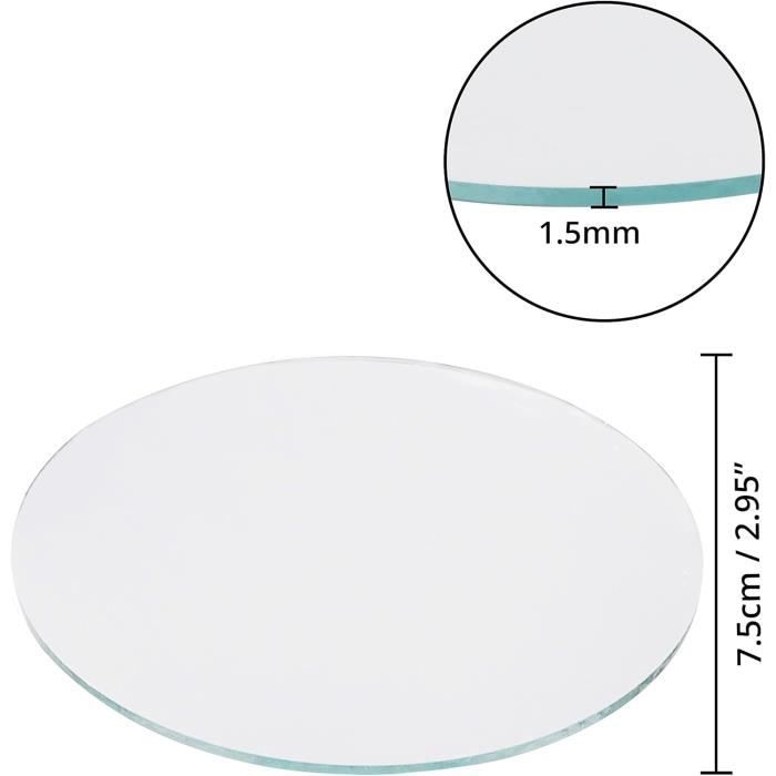 60 Autocollants Miroirs Ronds Argentés - Diamètre ~5 Cm, Adhésif - Pour Mosaïque, Déco Murale, Artisanat