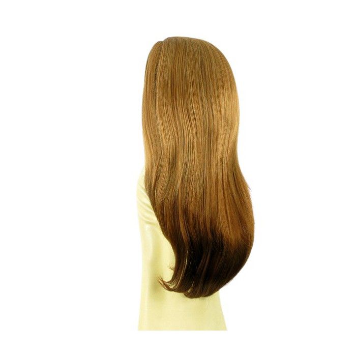 Demi-perruque (demi-tête) Synthétique Châtain Foncé Brun 62cm - Taille Moyenne, Neuve