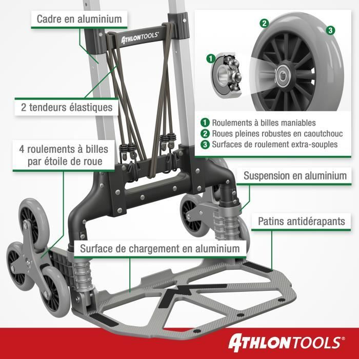 Diable pliable en aluminium chariot de transport avec bande élastique Diable pliable en aluminium chariot de transport avec bande élastique
