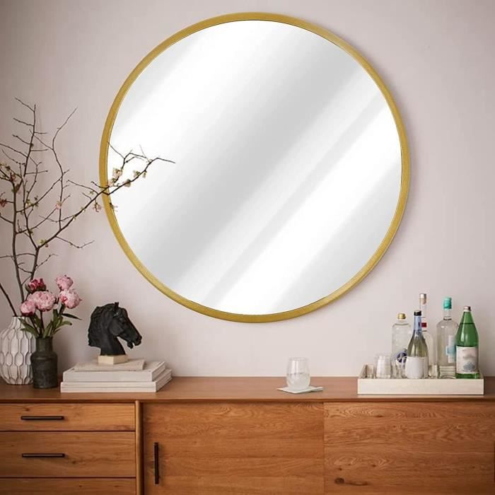 Miroir Ovale Doré 50x70 cm avec Cadre Métallique