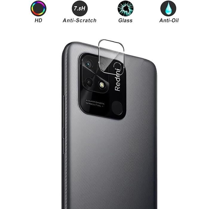 Verre De Caméra Arrière Pour Xiaomi Poco C40 - Neuf, Avec Adhésif, Couleur Noire