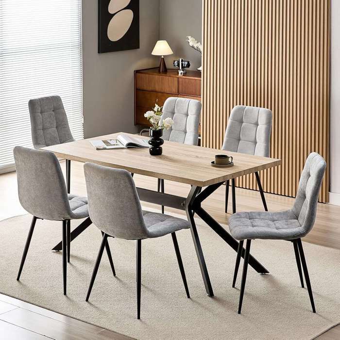 Chaise de salle à manger MCW-G67 velours gris foncé - Maison