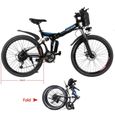 ANCHEER Vélo électrique pliable VTT/Velo de montagne 26 pouces - 7 vitesses Shimano - Noir EU-2