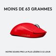 Souris Gamer droitier - Sans fil - LOGITECH G - Pro X Superlight - Rouge-2