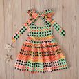 1-5 Ans Bébé Enfant Fille Vêtements d'Été Robe Dos Nu Orange à Bretelles de Style Bohème Africain-2