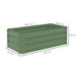 Carré potager de jardin en tôle d'acier ondulée vert - Lot de 2 - OUTSUNNY - 100 x 50 x 30 cm-2