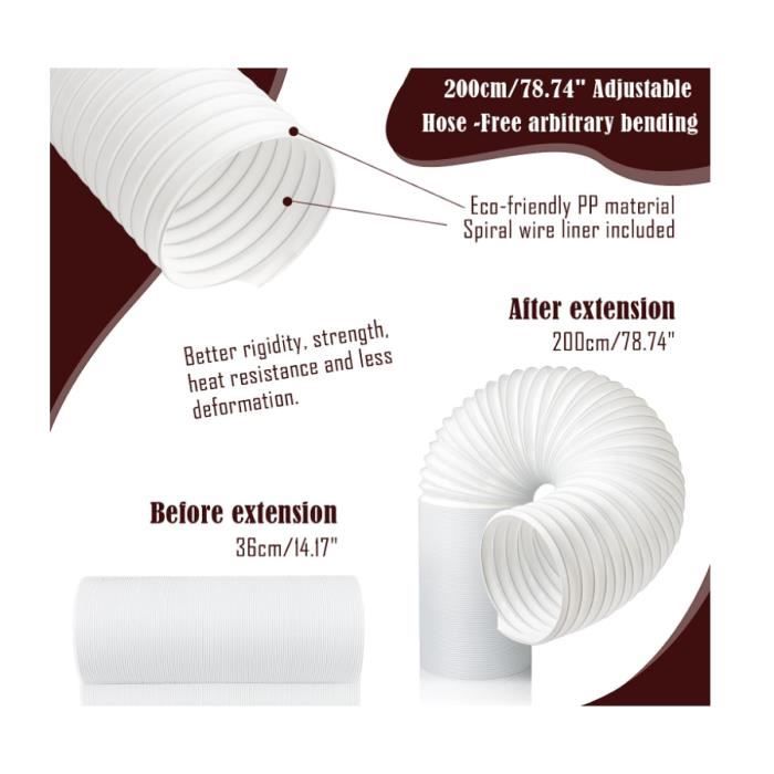 Tuyau de climatisation - Dimension extérieure 150mm - 1 mètre - Tuyau de vidange climatiseur mobile - Tuyau d'évacuation d'air | Leroy Merlin