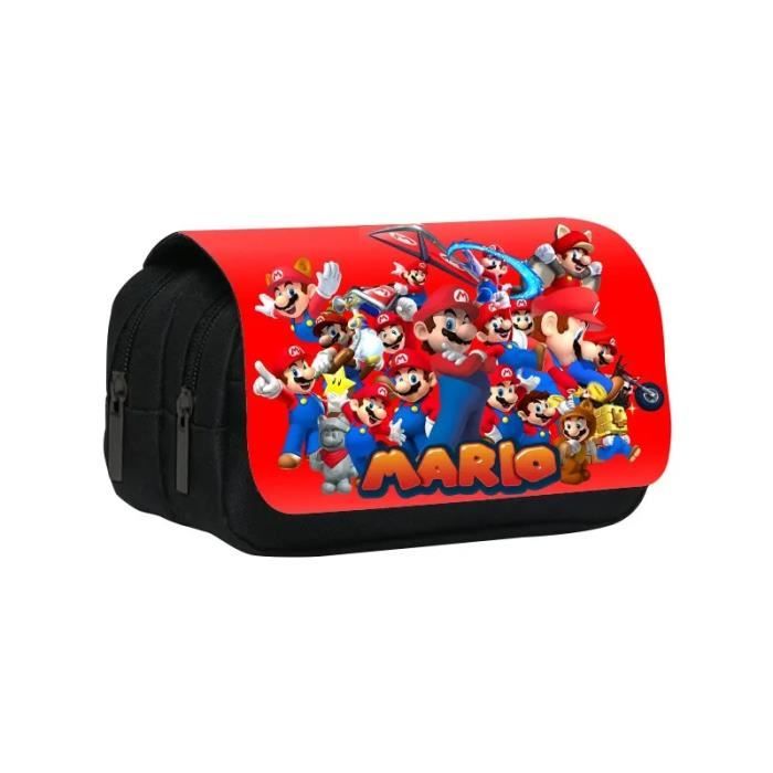 07-Mario - Super Mario Bros – trousse à crayons en Nylon, Sac à crayons à  Double pont de grande capacité, Boî
