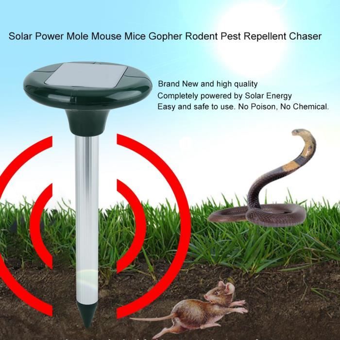 4 pcs Répulsif solaire à ultrasons pour souris dispositif antiparasitaire  pour éloigner les rongeurs de votre jardin HB031 -YAP