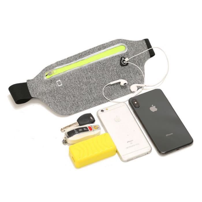 Sac Banane étanche Pour Téléphone - Ceinture De Sport Réglable Pour Course, Randonnée, Vélo - Homme Femme Noir
