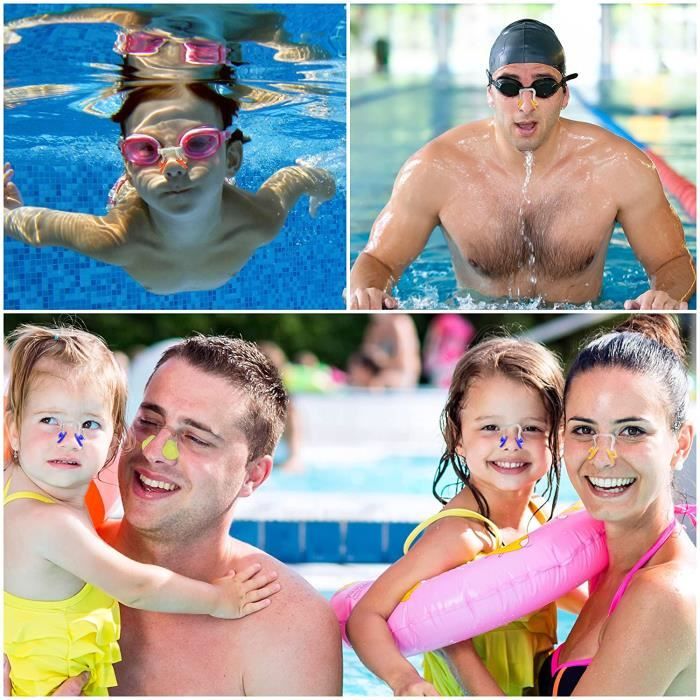Pince-nez de natation multicolore pour enfants et adultes, protège