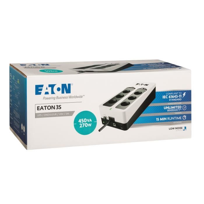 Onduleur Multiprise EPYC TETRYS 850VA/480W - 3 Prises + 2 USB, Protection PC Et Appareils