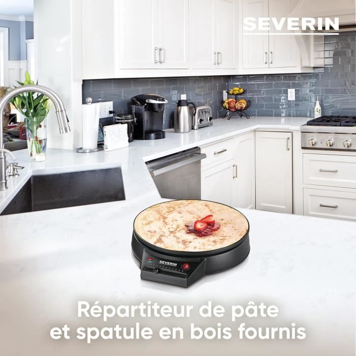 Siméo Crêpière Électrique CRE245 - 30 Cm Anti-Adhésif, Thermostat Réglable, Idéale Crêpes Sucrées Salées