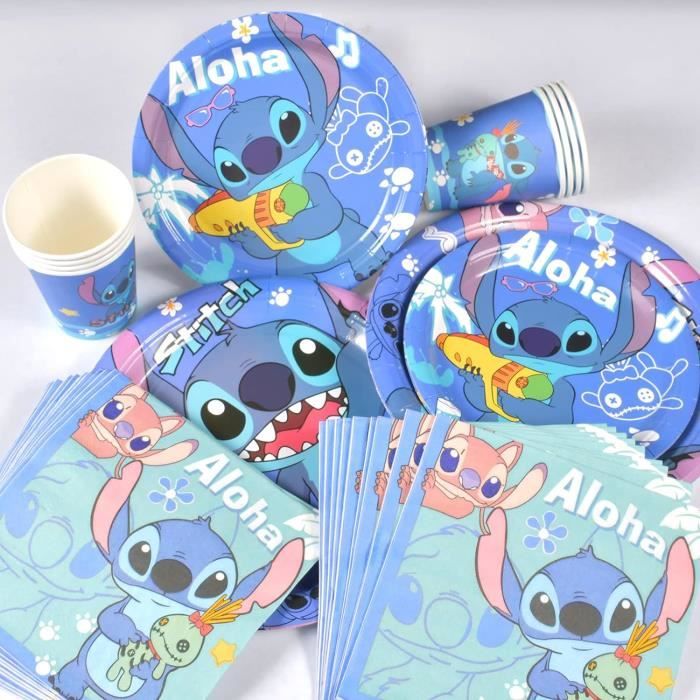 Lemotoy Lilo Stitch Couverts de Fête, 67pcs Decoration Anniversaire Stitch,Vaisselle  de Fête d'anniversaire Lilo Stitch, Accessoires de Fête pour Décoration de  Fête Thème de l'anniversaire Des Enfants : : Cuisine et Maison