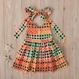 1-5 Ans Bébé Enfant Fille Vêtements d'Été Robe Dos Nu Orange à Bretelles de Style Bohème Africain-3