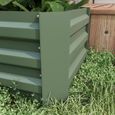 Carré potager de jardin en tôle d'acier ondulée vert - Lot de 2 - OUTSUNNY - 100 x 50 x 30 cm-3