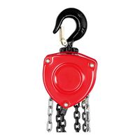 Palan à Chaîne Manuel Thomletha - Capacité 1 Tonne (2200 Lb) - Levage 7 Pieds (2,1 M) - Rouge