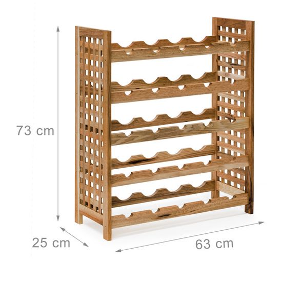 Rangement Vin Bois Pin 77 Bouteilles - Étagère 145x72x26.5 Cm - Montage Facile - Fixation Murale