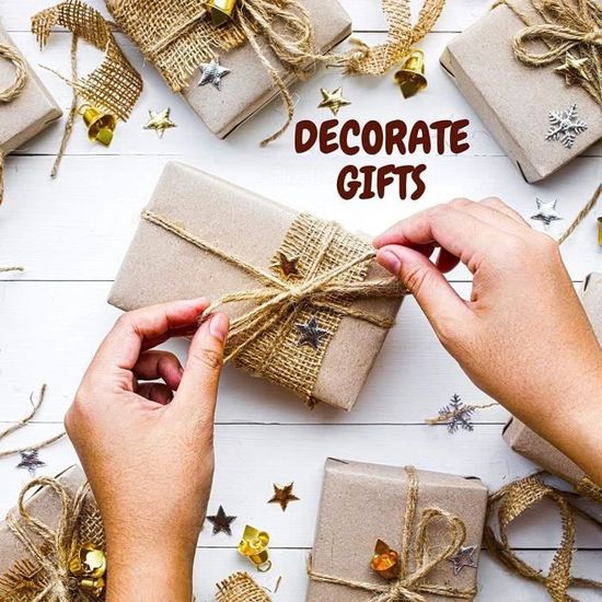 KINGLAKE 3mm Ficelle De Jute,100M Corde De Chanvre,Rouleau Corde Decoratio,Corde Jute,pour Emballage Cadeau, Jardin, Fait Main,Décoration D'intérieur